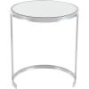 image:imageDeco 79 Metal Side End Accent Table Round Nesting End Table with Mirrored Glass Top Set of 3 Side Table 21 19 17H SilverSilver
