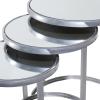 image:imageDeco 79 Metal Side End Accent Table Round Nesting End Table with Mirrored Glass Top Set of 3 Side Table 21 19 17H SilverSilver