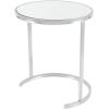 image:imageDeco 79 Metal Side End Accent Table Round Nesting End Table with Mirrored Glass Top Set of 3 Side Table 21 19 17H SilverSilver