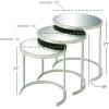 image:imageDeco 79 Metal Side End Accent Table Round Nesting End Table with Mirrored Glass Top Set of 3 Side Table 21 19 17H SilverSilver