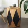 image:imageDeco 79 Wood Geometric Side End Accent Table Diamond End Table with Black Accents Side Table 19 x 19 x 24 BrownBrown