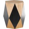 image:imageDeco 79 Wood Geometric Side End Accent Table Diamond End Table with Black Accents Side Table 19 x 19 x 24 BrownBrown