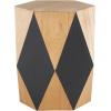 image:imageDeco 79 Wood Geometric Side End Accent Table Diamond End Table with Black Accents Side Table 19 x 19 x 24 BrownBrown