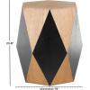 image:imageDeco 79 Wood Geometric Side End Accent Table Diamond End Table with Black Accents Side Table 19 x 19 x 24 BrownBrown