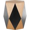 image:imageDeco 79 Wood Geometric Side End Accent Table Diamond End Table with Black Accents Side Table 19 x 19 x 24 BrownBrown