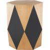 image:imageDeco 79 Wood Geometric Side End Accent Table Diamond End Table with Black Accents Side Table 19 x 19 x 24 BrownBrown
