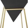 image:imageDeco 79 Wood Geometric Side End Accent Table Inverted Pyramid End Table with Gold Metal Frame Side Table 14 x 14 x 24 Black