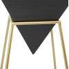 image:imageDeco 79 Wood Geometric Side End Accent Table Inverted Pyramid End Table with Gold Metal Frame Side Table 14 x 14 x 24 Black