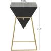 image:imageDeco 79 Wood Geometric Side End Accent Table Inverted Pyramid End Table with Gold Metal Frame Side Table 14 x 14 x 24 Black