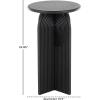 image:imageDeco 79 Wood Geometric Side End Accent Table Sandstone Carved Art Deco Arched Pedestal End Table Set of 2 Side Table 24 21 H Black