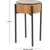 image:imageDeco 79 Wood Handmade Side End Accent Table Slatted End Table with Black Legs Side Table 18 x 18 x 27 Brown
