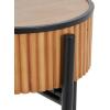 image:imageDeco 79 Wood Handmade Side End Accent Table Slatted End Table with Black Legs Side Table 18 x 18 x 27 Brown