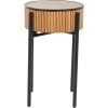 image:imageDeco 79 Wood Handmade Side End Accent Table Slatted End Table with Black Legs Side Table 18 x 18 x 27 Brown