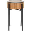 image:imageDeco 79 Wood Handmade Side End Accent Table Slatted End Table with Black Legs Side Table 18 x 18 x 27 Brown
