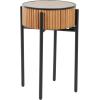 image:imageDeco 79 Wood Handmade Side End Accent Table Slatted End Table with Black Legs Side Table 18 x 18 x 27 Brown