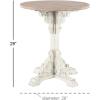 image:imageDeco 79 Wood Scroll Side End Accent Table Intricately Carved End Table with Brown Wood Top Side Table 15 x 15 x 23 GrayCream