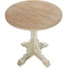 image:imageDeco 79 Wood Scroll Side End Accent Table Intricately Carved End Table with Brown Wood Top Side Table 15 x 15 x 23 GrayCream