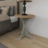 image:imageDeco 79 Wood Scroll Side End Accent Table Intricately Carved End Table with Brown Wood Top Side Table 15 x 15 x 23 GrayCream