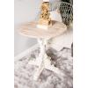 image:imageDeco 79 Wood Scroll Side End Accent Table Intricately Carved End Table with Brown Wood Top Side Table 15 x 15 x 23 GrayCream