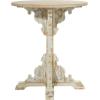 image:imageDeco 79 Wood Scroll Side End Accent Table Intricately Carved End Table with Brown Wood Top Side Table 15 x 15 x 23 GrayCream