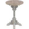 image:imageDeco 79 Wood Scroll Side End Accent Table Intricately Carved End Table with Brown Wood Top Side Table 15 x 15 x 23 GrayGrey