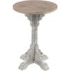 image:imageDeco 79 Wood Scroll Side End Accent Table Intricately Carved End Table with Brown Wood Top Side Table 15 x 15 x 23 GrayGrey