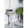 image:imageDeco 79 Wood Scroll Side End Accent Table Intricately Carved End Table with Brown Wood Top Side Table 15 x 15 x 23 GrayGrey