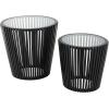 image:imageDeco 79 Wood Side End Accent Table Cage Inspired End Table with Clear Glass Tabletop Set of 2 Side Table 21 17 H Black