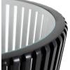 image:imageDeco 79 Wood Side End Accent Table Cage Inspired End Table with Clear Glass Tabletop Set of 2 Side Table 21 17 H Black
