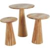 image:imageDeco 79 Wood Side End Accent Table End Table with Natural Wood Grains and Cone Shaped Bases Set of 3 Side Table 24 20 18 H Light Brown