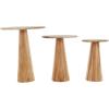 image:imageDeco 79 Wood Side End Accent Table End Table with Natural Wood Grains and Cone Shaped Bases Set of 3 Side Table 24 20 18 H Light Brown