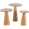 image:imageDeco 79 Wood Side End Accent Table End Table with Natural Wood Grains and Cone Shaped Bases Set of 3 Side Table 24 20 18 H Light Brown