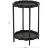 image:imageDeco 79 Wood Side End Accent Table Floral Inspired 2 Level End Table with Metal Legs Side Table 15 x 15 x 24 Black