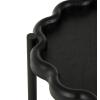 image:imageDeco 79 Wood Side End Accent Table Floral Inspired 2 Level End Table with Metal Legs Side Table 15 x 15 x 24 Black