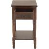 image:imageDeco 79 Wood Side End Accent Table Storage 1 Drawer and 1 Shelf End Table with Turned Legs Side Table 16 x 16 x 29 BrownBrown