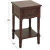 image:imageDeco 79 Wood Side End Accent Table Storage 1 Drawer and 1 Shelf End Table with Turned Legs Side Table 16 x 16 x 29 BrownBrown