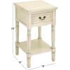 image:imageDeco 79 Wood Side End Accent Table Storage 1 Drawer and 1 Shelf End Table with Turned Legs Side Table 16 x 16 x 29 BrownCream