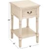 image:imageDeco 79 Wood Side End Accent Table Storage 1 Drawer and 1 Shelf End Table with Turned Legs Side Table 16 x 16 x 29 BrownCream