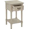 image:imageDeco 79 Wood Side End Accent Table Storage 1 Drawer and 1 Shelf End Table with Turned Legs Side Table 16 x 16 x 29 BrownCream