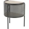 image:imageDeco 79 Wooden Side End Accent Table HalfMoon Two Toned 1 Shelf End Table with Mesh Back Panel and Brown Wood Tabletop Side Table 18 x 14 x 22 Light Brown