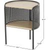 image:imageDeco 79 Wooden Side End Accent Table HalfMoon Two Toned 1 Shelf End Table with Mesh Back Panel and Brown Wood Tabletop Side Table 18 x 14 x 22 Light Brown