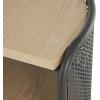image:imageDeco 79 Wooden Side End Accent Table HalfMoon Two Toned 1 Shelf End Table with Mesh Back Panel and Brown Wood Tabletop Side Table 18 x 14 x 22 Light Brown