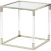 image:imageDeco 79 Acrylic Plastic Side End Accent Table Cube Shaped End Table with Silver Frame Supports Side Table 19 x 19 x 20 Clear