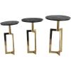 image:imageDeco 79 Aluminum Metal Geometric Side End Accent Table End Table with Black Marble Tabletops Set of 3 Side Table 24 23 21 H Gold