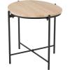 image:imageDeco 79 Marble Side End Accent Table End Table with Black Metal Support Side Table 19 x 16 x 20 Beige