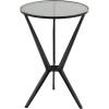 image:imageDeco 79 Metal Geometric Side End Accent Table End Table with Glass Tabletop and Elevated Base Side Table 22 x 22 x 19 BlackBlack