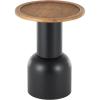 image:imageDeco 79 Metal Handmade Side End Accent Table Pedestal End Table with Brown Rattan Tabletop Side Table 16 x 16 x 20 Black