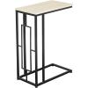 image:imageDeco 79 Metal Side End Accent Table CShaped End Table with Black Metal Base Side Table 19 x 10 x 26 Cream