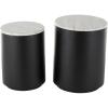 image:imageDeco 79 Metal Side End Accent Table Nesting End Table with Faux White Marble Top Set of 2 Side Table 19 18 H BlackBlack