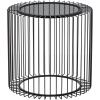 image:imageDeco 79 Metal Side End Accent Table Open Wire Frame End Table with Shaded Glass Top Side Table 20 x 20 x 19 BlackBlack